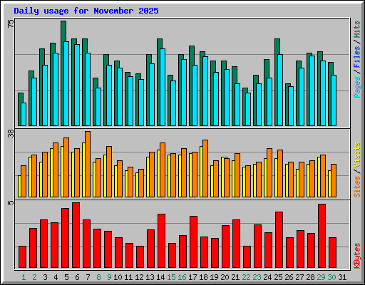 Daily usage for November 2025