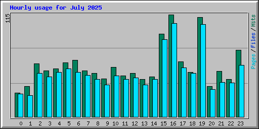 Hourly usage for July 2025