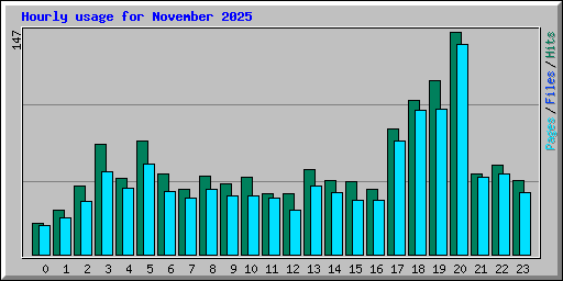 Hourly usage for November 2025